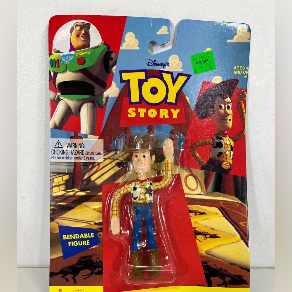 1995 Woody Bendable Figure Toy Story Disney Thinkway Toys